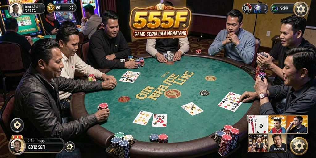 Tampilan gameplay poker yang kompetitif dan menarik.