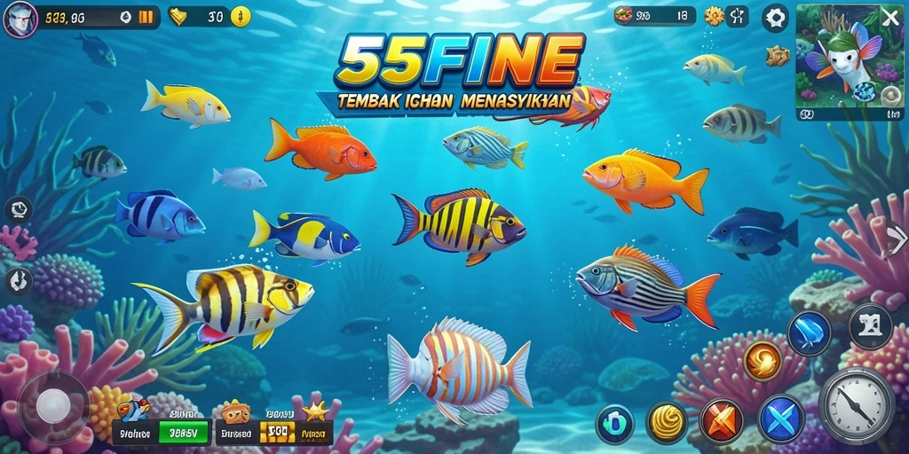 Gameplay seru dalam game Tembak Ikan 55FIVE.