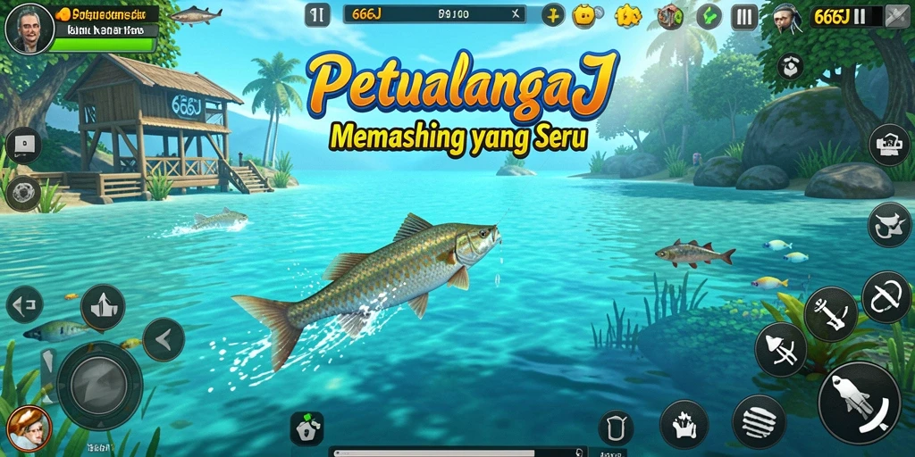 Gameplay seru saat menangkap ikan di 666J.