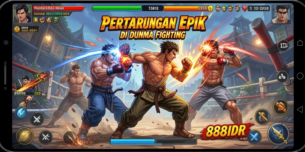 Tampilan gameplay pertarungan yang mendebarkan di 888IDR.