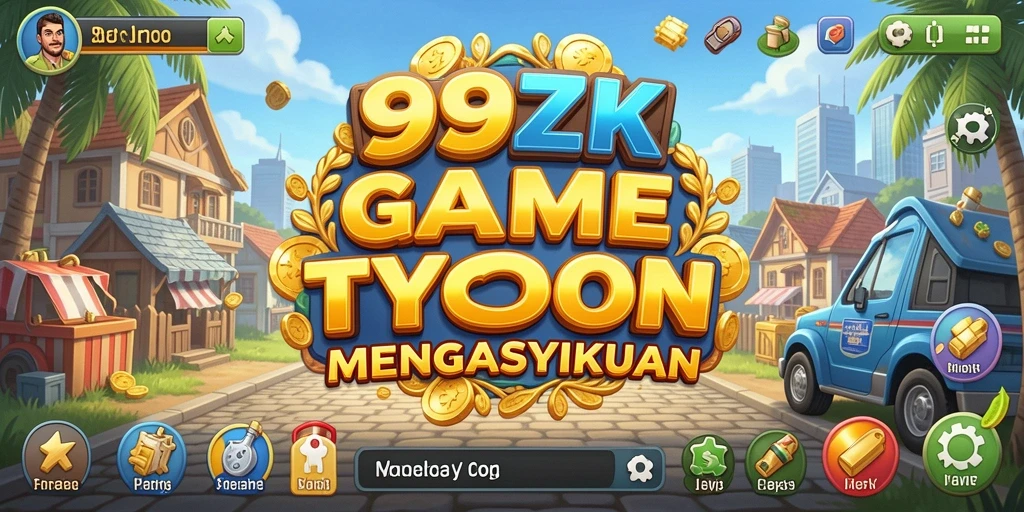 Screenshot gameplay 99ZK menunjukkan serunya mengelola bisnis.