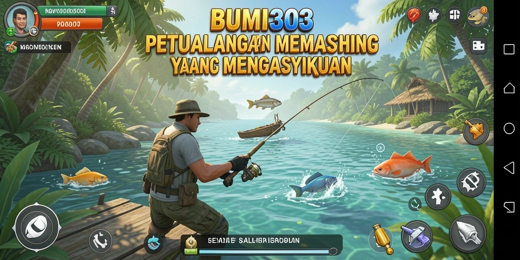 Tampilan luar biasa dari gameplay BUMI303 saat menangkap ikan.