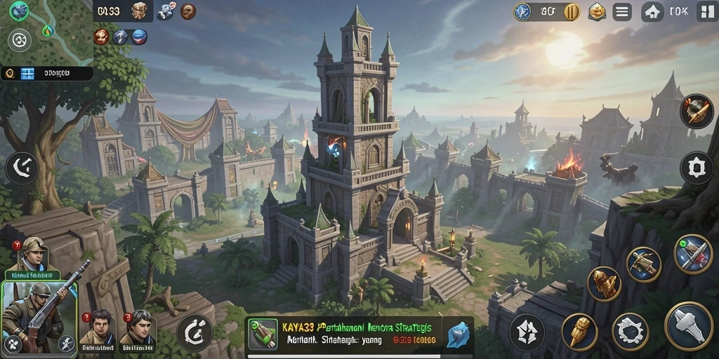 Tampilan gameplay KAYA33 menunjukkan aksi menara pertahanan yang mendebarkan.