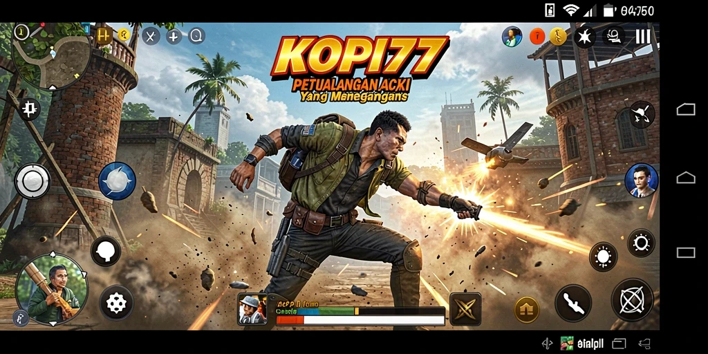 Tampilan gameplay KOPI77 yang penuh aksi dan tantangan.