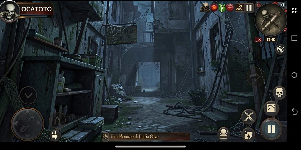 Gameplay OCATOTO yang mencekam dan menegangkan saat menjelajahi kegelapan.