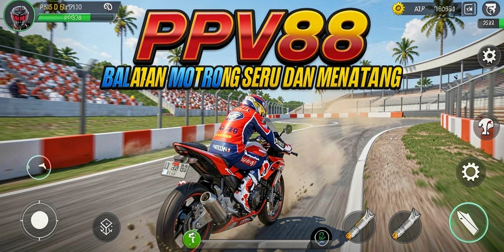 Gameplay PPV88 yang intens dan menegangkan saat balapan motor.