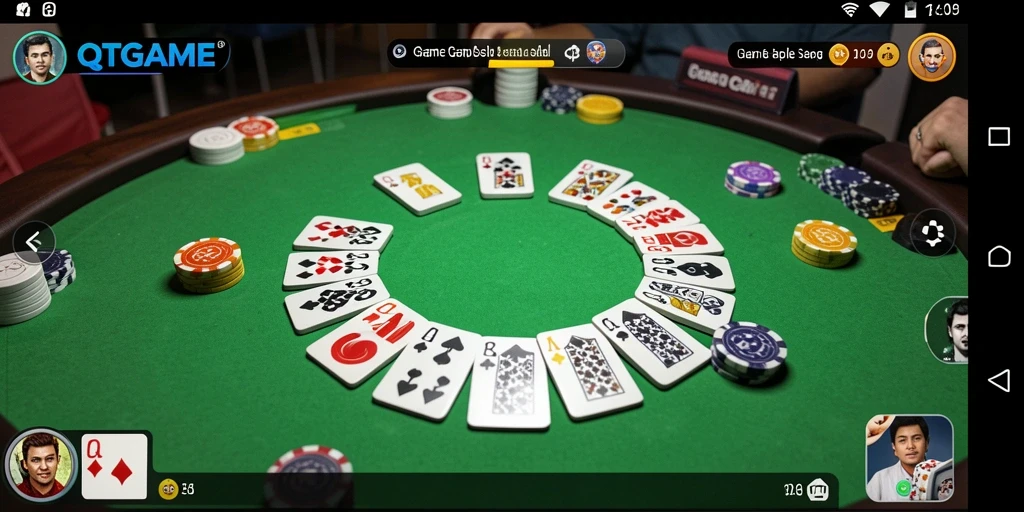 Tampilan gameplay QTGAME yang menarik saat bermain Gaple.