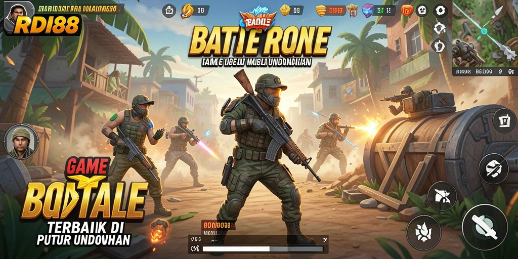 Gameplay seru RDI88 menampilkan aksi pertempuran Battle Royale.