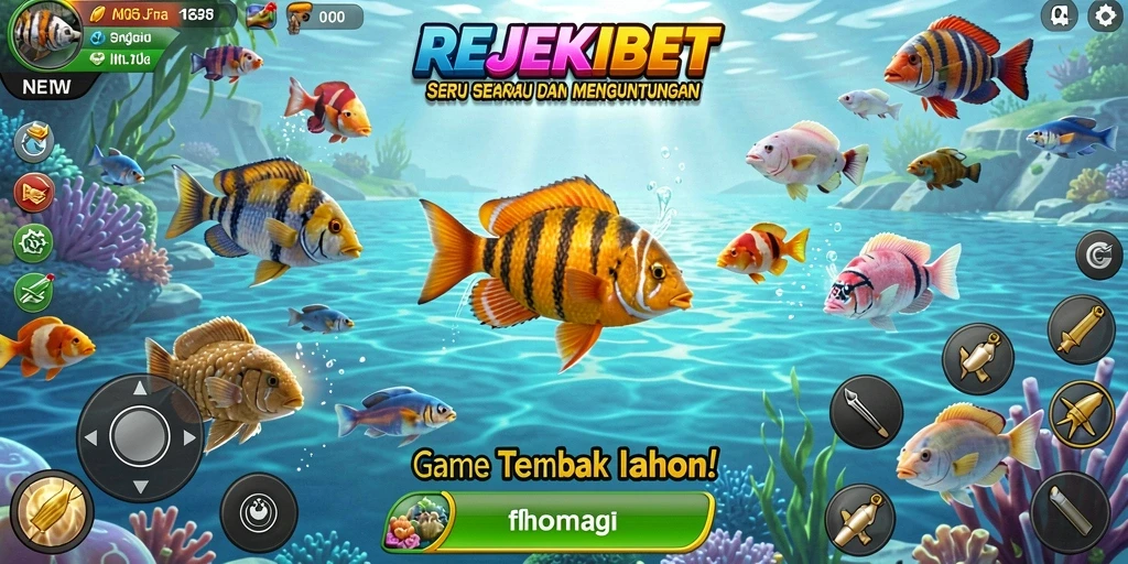 Tampilan seru gameplay Tembak Ikan di REJEKIBET.