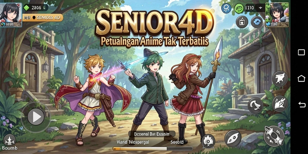 Tampilan gameplay yang menakjubkan dari SENIOR4D.