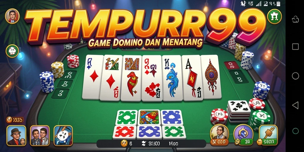 Screenshot TEMPUR99 menampilkan gameplay Domino yang seru dan menarik.
