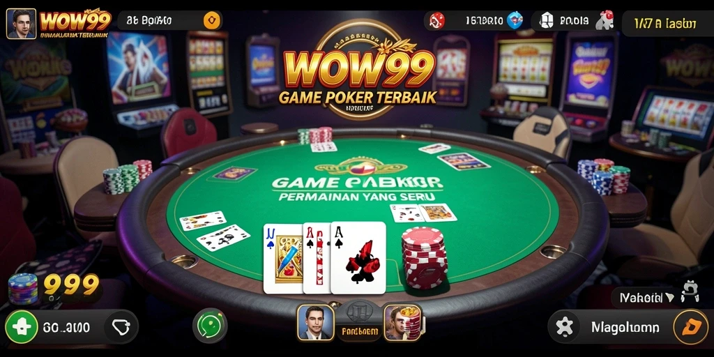 Tampilan gameplay poker yang mendebarkan di WOW99.